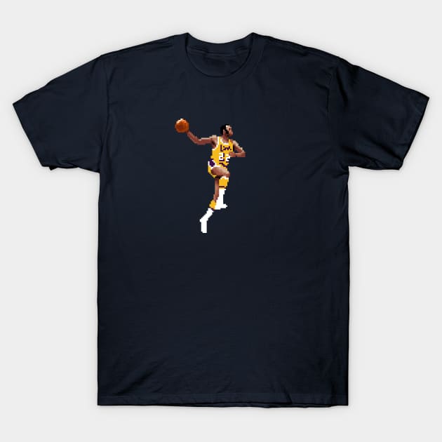 Elgin Baylor Pixel Layup T-Shirt by qiangdade